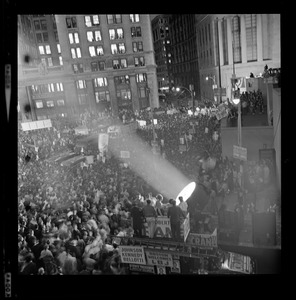 Crowd in Post Office Square for campaign address by President Lyndon Johnson