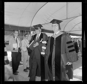 Dr. James R. Killian, Jr., left, and new President of MIT, Howard Johnson, during colorful inauguration