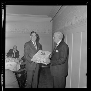 Mark Francis Collins and Harold G. Kern at party for Kern