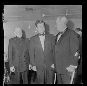 Cardinal Richard Cushing, Sen. Ted Kennedy, and Mayor John F. Collins at testimonial dinner for Collins