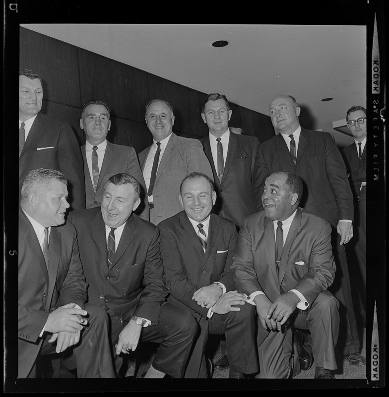 Members of the 1941 Boston College Sugar Bowl team at dinner in their
