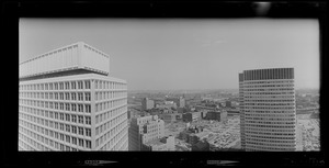 View of Boston from top of Suffolk County Courthouse, looking toward Saltonstall Building and John F. Kennedy Federal Building