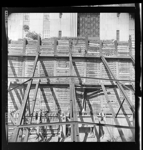 Construction work in front of Suffolk County Courthouse