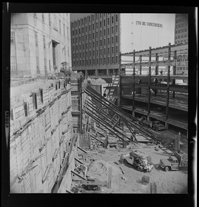 Construction site in front of Suffolk County Courthouse