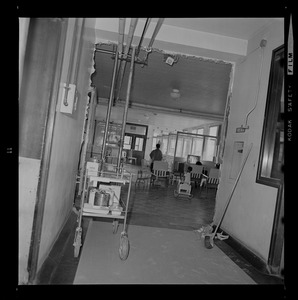 Interior of Boston City Hospital with ongoing construction