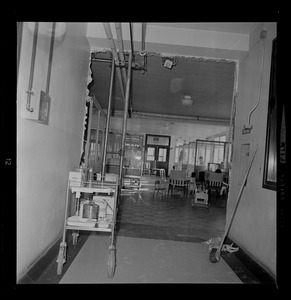 Interior of Boston City Hospital with ongoing construction