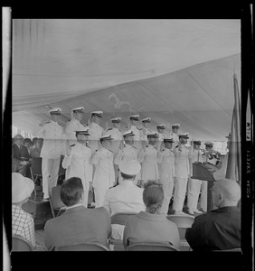 Tufts Naval ROTC graduates at commissioning ceremony aboard Old Ironsides