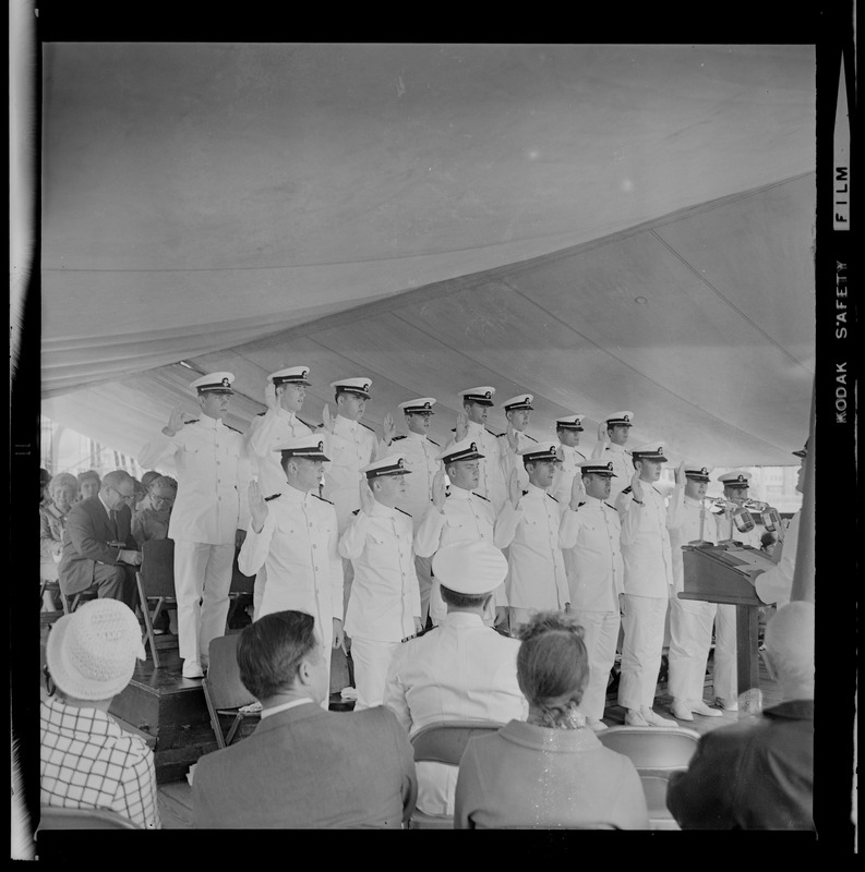 Tufts Naval ROTC graduates at commissioning ceremony aboard Old Ironsides