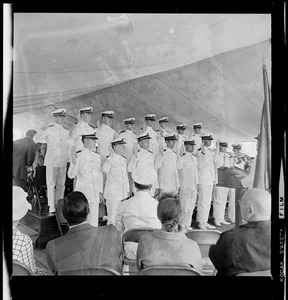 Tufts Naval ROTC graduates at commissioning ceremony aboard Old Ironsides