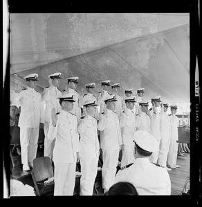 Tufts Naval ROTC graduates at commissioning ceremony aboard Old Ironsides