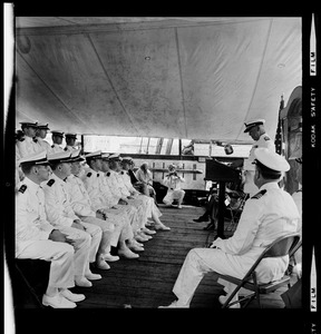 Tufts Naval ROTC graduates at commissioning ceremony aboard Old Ironsides