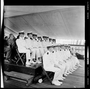 Tufts Naval ROTC graduates at commissioning ceremony aboard Old Ironsides