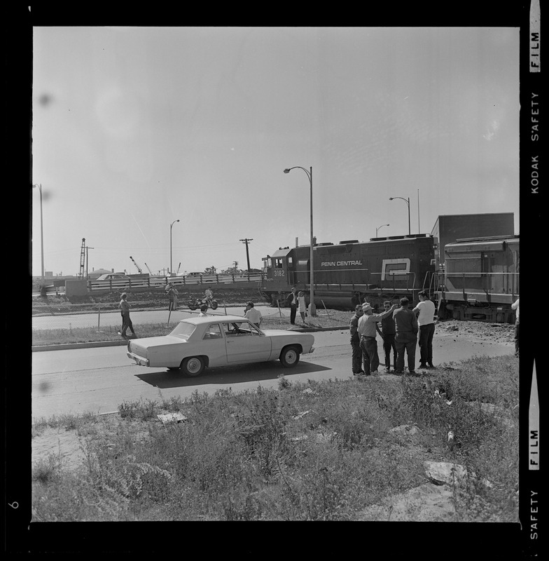 Runaway Penn Central train on Southeast Expressway in Boston