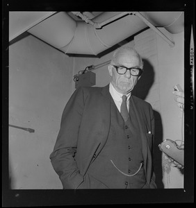 Dr. Benjamin Spock at "Boston Five" press conference at Arlington Street Church
