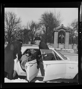 William Sloane Coffin and Dr. Benjamin Spock arriving at Arlington Street Church for anti-draft rally