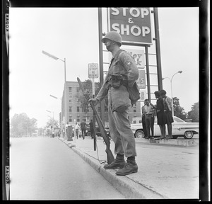 National Guardsman during civil rights demonstration in Springfield