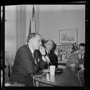 Israel's Ambassador to U.S. Avraham Harman (left) and Consulate Gen. Yohanan Cohen at press conference