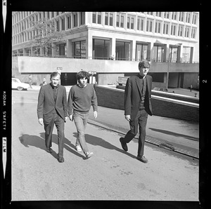 Rev. William Alberts of the Old West Methodist Church on Cambridge St., Boston, Robert Tamkin of Brookline and Rev. Jeffrey McMann of Neo-American Church, after leaving Boston Municipal Court