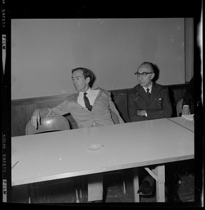 Dr. Christiaan Barnard and Dr. Michael DeBakey during symposium at Boston Museum of Science