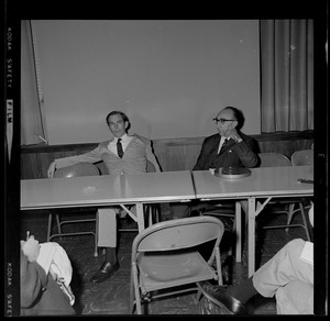 Dr. Christiaan Barnard and Dr. Michael DeBakey during symposium at Boston Museum of Science