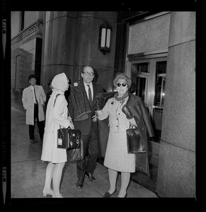William Sloane Coffin arriving to the Federal Building for draft resistance trial