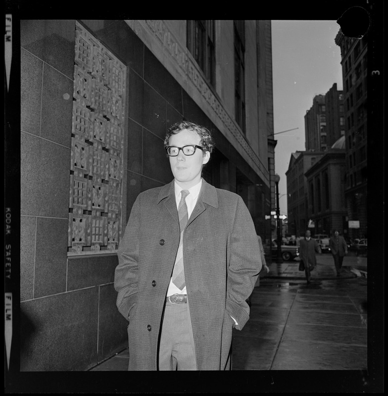 Harvard Graduate student Michael Ferber, 23, arrives at Federal Court in Boston for draft trial