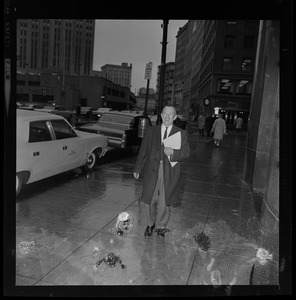 Unidentified man outside the Federal Building in Boston