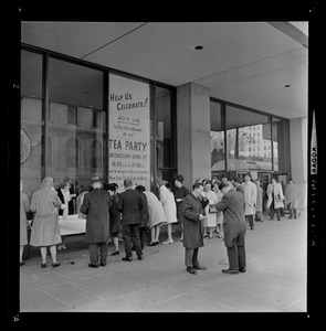 Tea party before dedication of State Street Bank Building