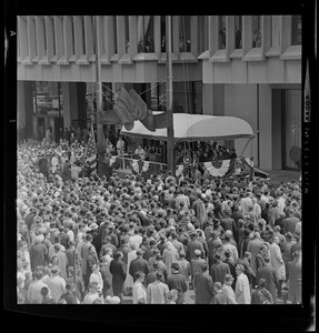 Stage at dedication of State Street Bank Building