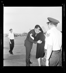 Rose Kennedy and Ted Kennedy at Logan Airport