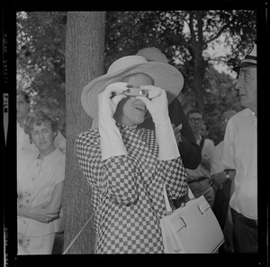 Jane Spock at anti-draft rally in Boston Common