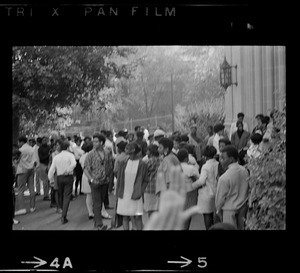 Students outside Brighton High School during demonstration