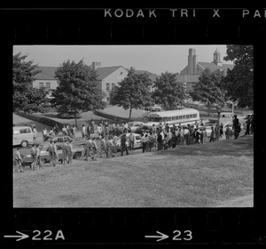 Students outside Brighton High School during demonstration