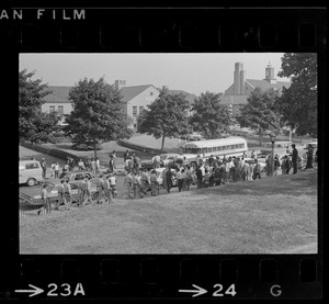 Students outside Brighton High School during demonstration