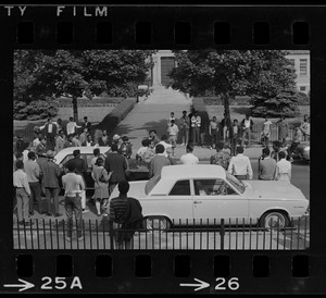 Students outside Brighton High School during demonstration