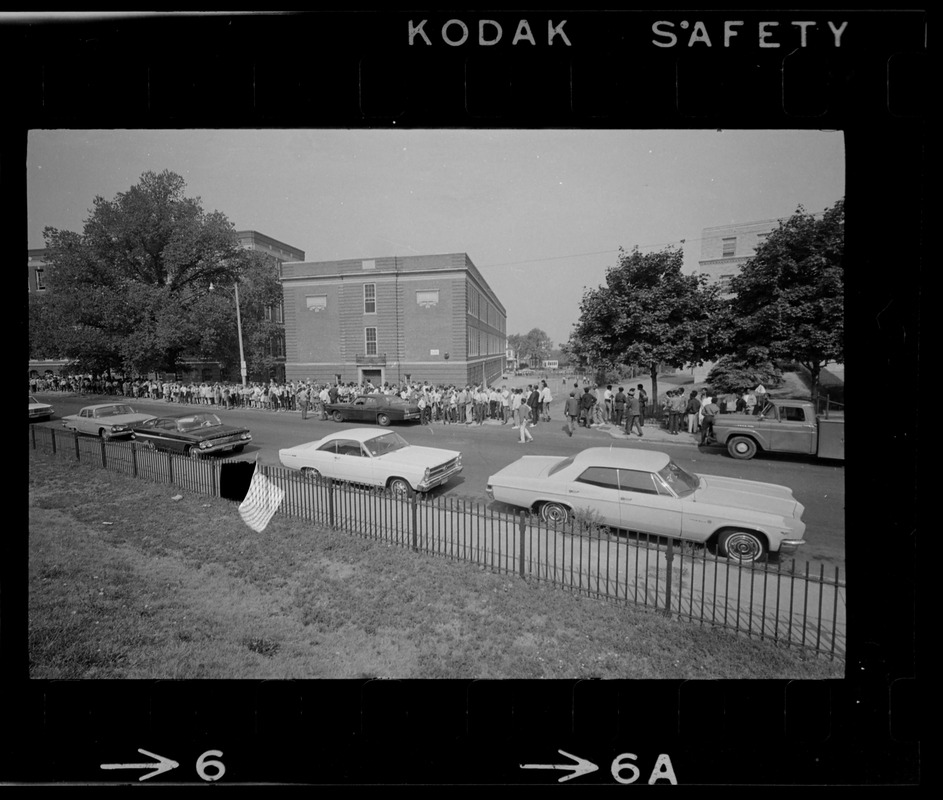 Students outside Brighton High School during demonstration