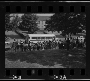 Students outside Brighton High School during demonstration