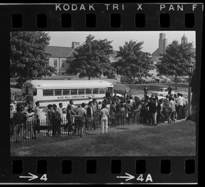 Students outside Brighton High School during demonstration