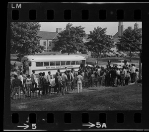 Students outside Brighton High School during demonstration