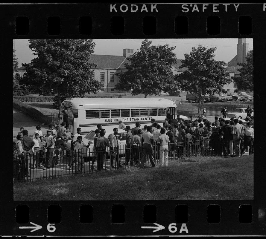 Students outside Brighton High School during demonstration