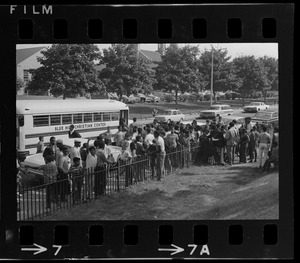 Students outside Brighton High School during demonstration