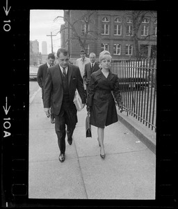 F. Lee Bailey and Froma Portney leaving Middlesex Superior Court during the trial of Albert DeSalvo