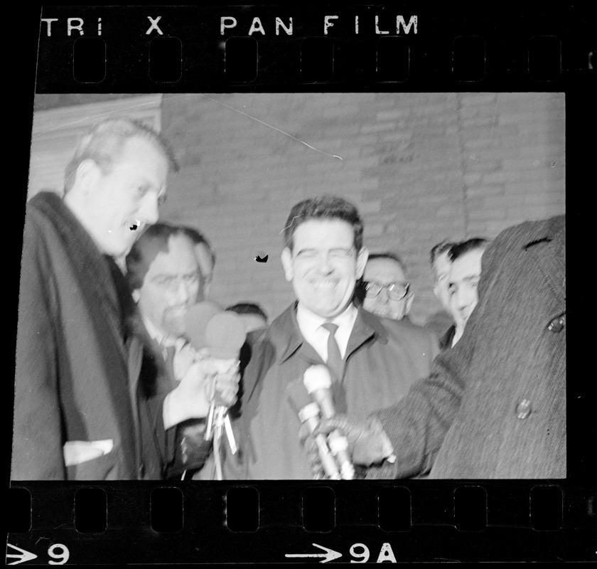 Assistant District Attorney Donald Conn being interviewed after the trial of Albert DeSalvo