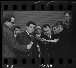 Assistant District Attorney Donald Conn and F. Lee Bailey being interviewed after the trial of Albert DeSalvo