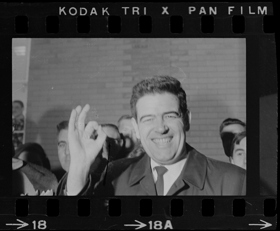 Assistant District Attorney Donald Conn being interviewed after the trial of Albert DeSalvo