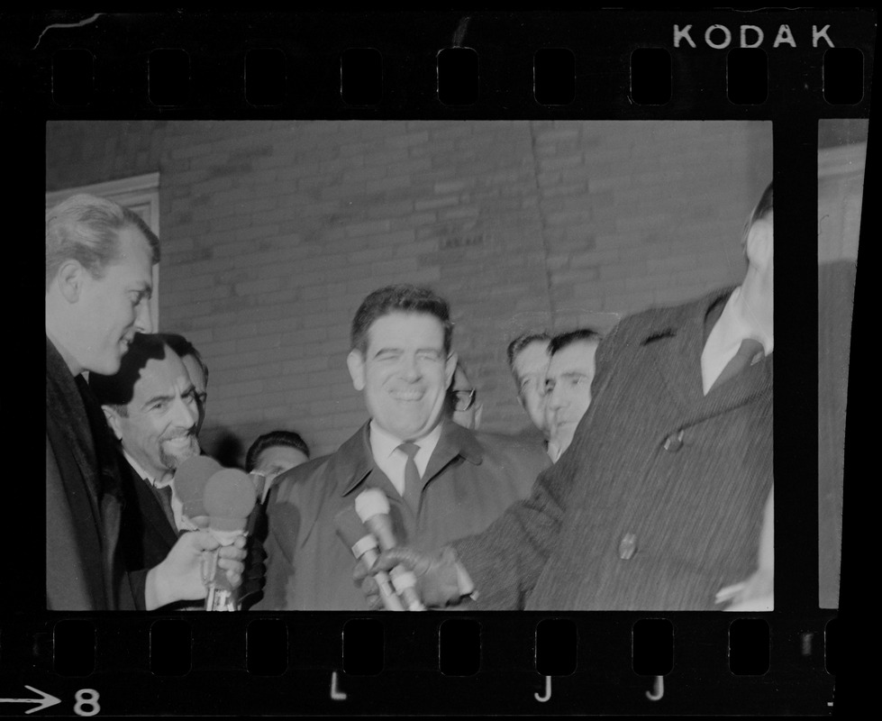 Assistant District Attorney Donald Conn being interviewed after the trial of Albert DeSalvo