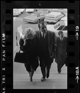 F. Lee Bailey and Froma Portney leaving Middlesex Superior Court during the trial of Albert DeSalvo