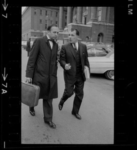 Dr. Robert Mezer and F. Lee Bailey leaving Middlesex Superior Court during the trial of Albert DeSalvo