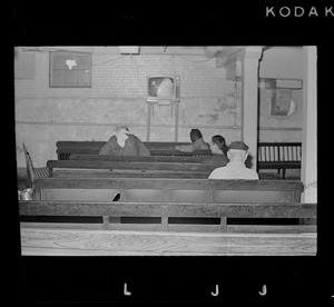Patients in recreation room at Bridgewater State Hospital