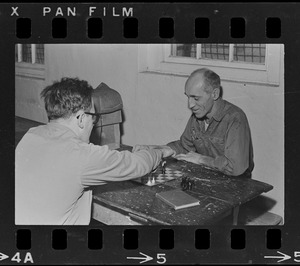 Patients playing chess at Bridgewater State Hospital